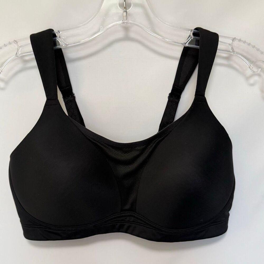 B27  Brooks Moving comfort Women black sport bra size 32D NWOT